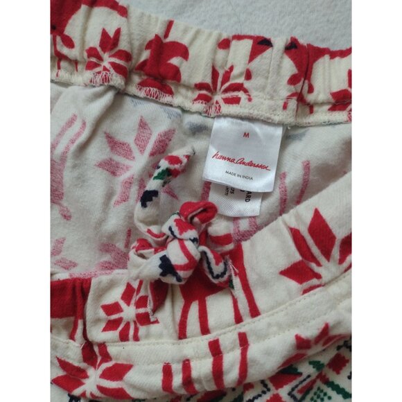 Hanna Andersson Adults Reindeer Flannel Pajama Pants M 100% Cotton Flannel PJs - Picture 2 of 8